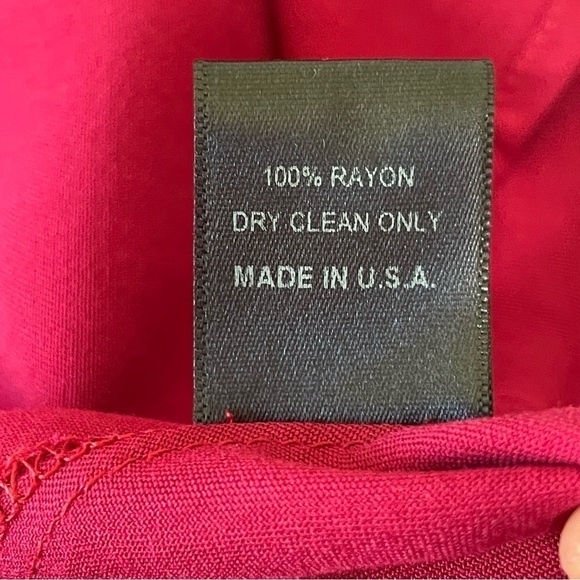 LOYD/FORD Flutter Sleeve Studded Ruffle Midi Wrap Dress Raspberry Red 0 / XS - Picture 14 of 14